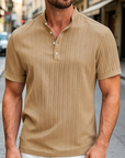 Mivanity Casual Textured Henley T-Shirts