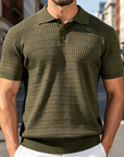 Mivanity Casual Textured Knit Polo Shirts