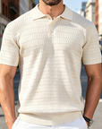 Mivanity Casual Textured Knit Polo Shirts