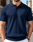Mivanity Casual Textured Knit Polo Shirts