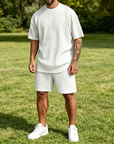 Mivanity Casual Vertical Textured T-Shirt Sets