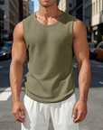 Mivanity Casual Waffle Knit Muscle Tank Top