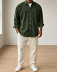 Mivanity Classic Essential Corduroy Long Sleeve Shirts