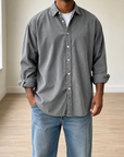 Mivanity Classic Essential Corduroy Long Sleeve Shirts
