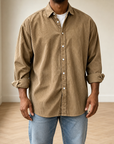 Mivanity Classic Essential Corduroy Long Sleeve Shirts