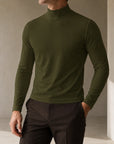 Mivanity Classic Slim Fit Turtleneck Basic T-Shirts