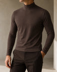Mivanity Classic Slim Fit Turtleneck Basic T-Shirts