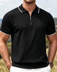 Mivanity Classic Zipper Short Sleeve Polo Shirts