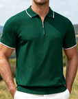 Mivanity Classic Zipper Short Sleeve Polo Shirts