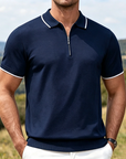 Mivanity Classic Zipper Short Sleeve Polo Shirts
