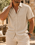 Mivanity Coastal Heritage Textured Short Sleeve Shirt