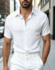 Mivanity Comfort Jacquard Textured Casual Shirts