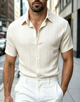 Mivanity Comfort Jacquard Textured Casual Shirts