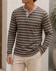 Mivanity Comfy Soft Stripe Henley Shirts