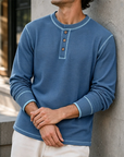Mivanity Comfy Versatile Waffle Henley Shirt
