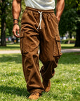Mivanity Corduroy Straight Leg Cargo Pants