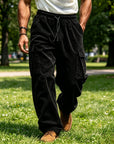 Mivanity Corduroy Straight Leg Cargo Pants