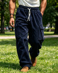 Mivanity Corduroy Straight Leg Cargo Pants