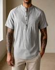 Mivanity Cozy Half Button Cotton Linen Shirts