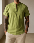 Mivanity Cozy Half Button Cotton Linen Shirts