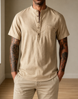 Mivanity Cozy Half Button Cotton Linen Shirts