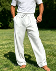 Mivanity Cozy Straight Leg Cotton Linen Pants