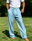 Mivanity Cozy Straight Leg Cotton Linen Pants