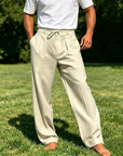 Mivanity Cozy Straight Leg Cotton Linen Pants