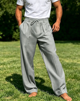 Mivanity Cozy Straight Leg Cotton Linen Pants