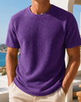 Mivanity Daily Round Neck Casual Texture Short-sleeved T-shirt