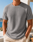 Mivanity Daily Round Neck Casual Texture Short-sleeved T-shirt