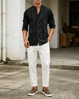 Mivanity Embroidered Guayabera Linen Shirts