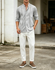 Mivanity Embroidered Guayabera Linen Shirts