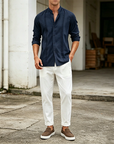 Mivanity Embroidered Guayabera Linen Shirts