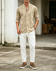 Mivanity Embroidered Guayabera Linen Shirts