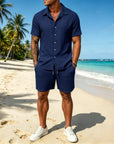 Mivanity Leisure Textured Shirt Sets