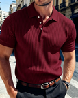 Mivanity Lightweight Ribbed Knit Polo Shirts