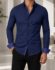 Mivanity Men's Business Breathable Casual Long-Sleeve Shirts