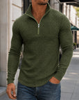 Mivanity Men's Casual Checkered Stand Collar Sweatshirts