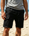 Mivanity Men's Casual Cotton Drawstring Elastic Waist Shorts