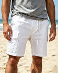 Mivanity Men's Casual Cotton Drawstring Elastic Waist Shorts