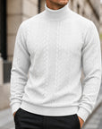 Mivanity Men's Casual High Collar Jacquard Sweatshirts