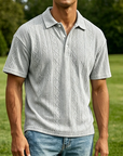 Mivanity Men's Casual Retro Jacquard Striped Casual Shirt