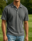 Mivanity Men's Casual Retro Jacquard Striped Casual Shirt