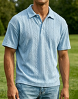 Mivanity Men's Casual Retro Jacquard Striped Casual Shirt