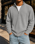 Mivanity Men's Casual Stand Collar Corduroy Sweatshirts