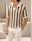 Mivanity Men's Casual Striped Polo