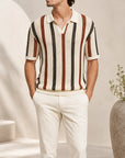 Mivanity Men's Casual Striped Polo