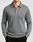 Mivanity Men's Checked Long Sleeve Polo Shirts