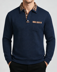 Mivanity Men's Checked Long Sleeve Polo Shirts